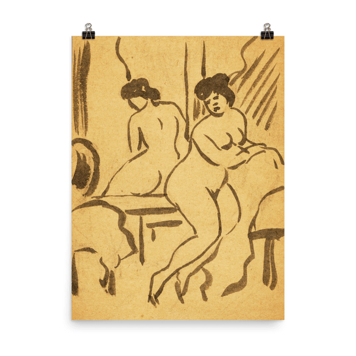 "Sitting female" Art Print - Lone Fox