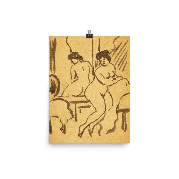"Sitting female" Art Print - Lone Fox