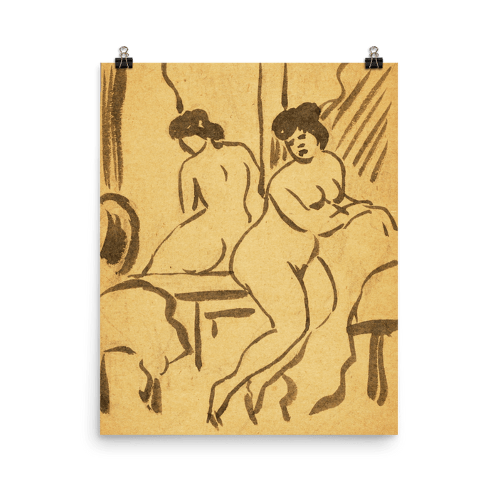 "Sitting female" Art Print - Lone Fox