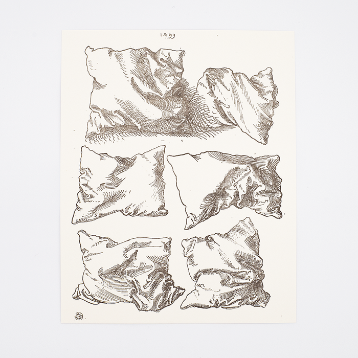 Six Studies of Pillows Letterpress by Albrecht Dürer