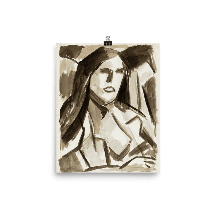 "Sketch of woman head" Art Print - Lone Fox
