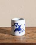 Small Blue and White Porcelain Flying Crane Cachepot - Lone Fox