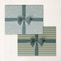 snow day + mistletoe stripe double-sided wrap