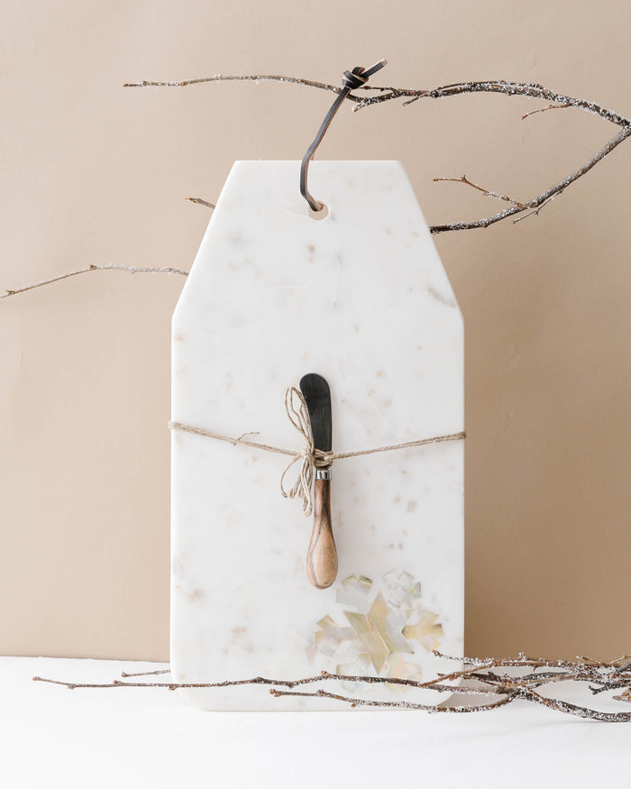 Snowflake Marble Cheese/Cutting Board Set - Lone Fox