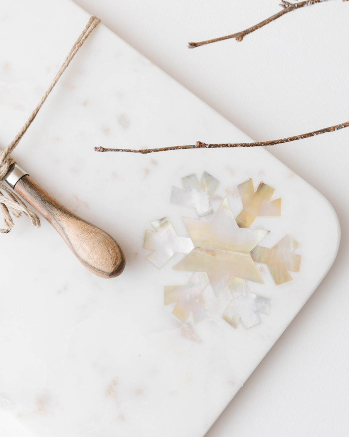 Snowflake Marble Cheese/Cutting Board Set - Lone Fox