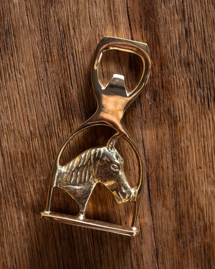 Solid Brass Horse Head and Stirrup Bottle Opener - Lone Fox