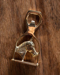 Solid Brass Horse Head and Stirrup Bottle Opener - Lone Fox