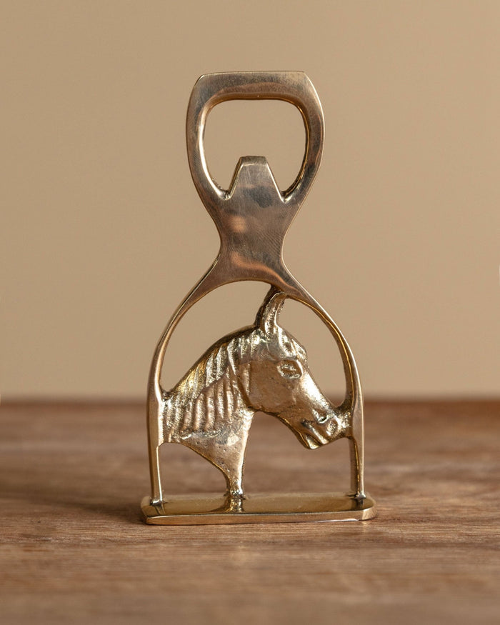 Solid Brass Horse Head and Stirrup Bottle Opener - Lone Fox