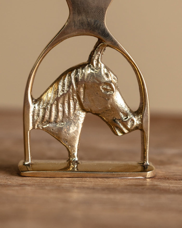 Solid Brass Horse Head and Stirrup Bottle Opener - Lone Fox