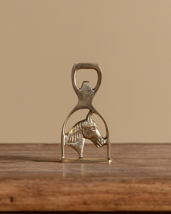Solid Brass Horse Head and Stirrup Bottle Opener - Lone Fox