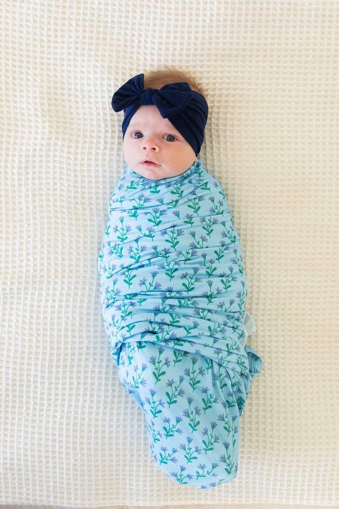 SPRING BLUE FLORAL | SWADDLE