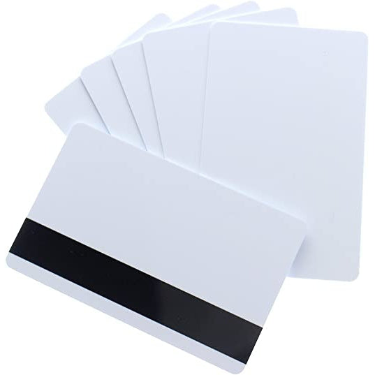 A stack of Standard CR80 30mil Cards w/ HiCo Mag Stripe offers durability and reliability for all your card needs. Sold by Specialist ID.