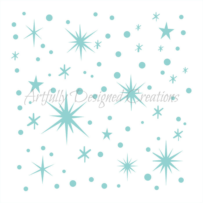 Starry Night Background Stencil