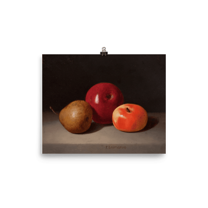 "Still life of apple and pear" Art Print - Lone Fox