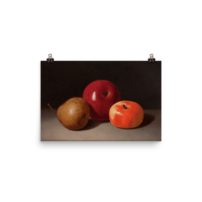 "Still life of apple and pear" Art Print - Lone Fox
