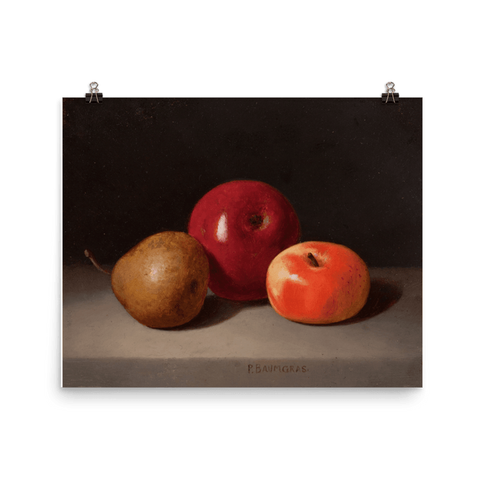 "Still life of apple and pear" Art Print - Lone Fox