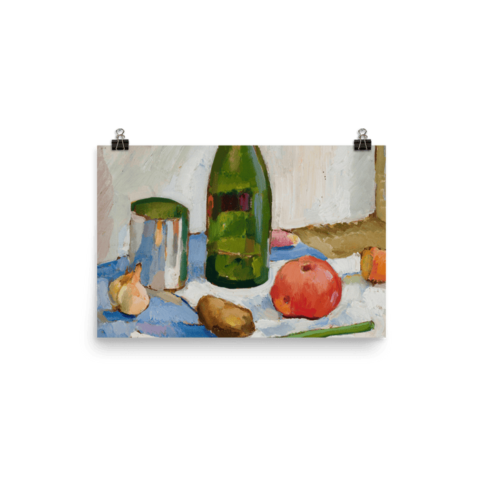 "Still life with a green bottle" Art Print - Lone Fox