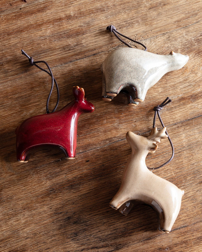 Stoneware Animal Ornaments (Set of 3) - Lone Fox
