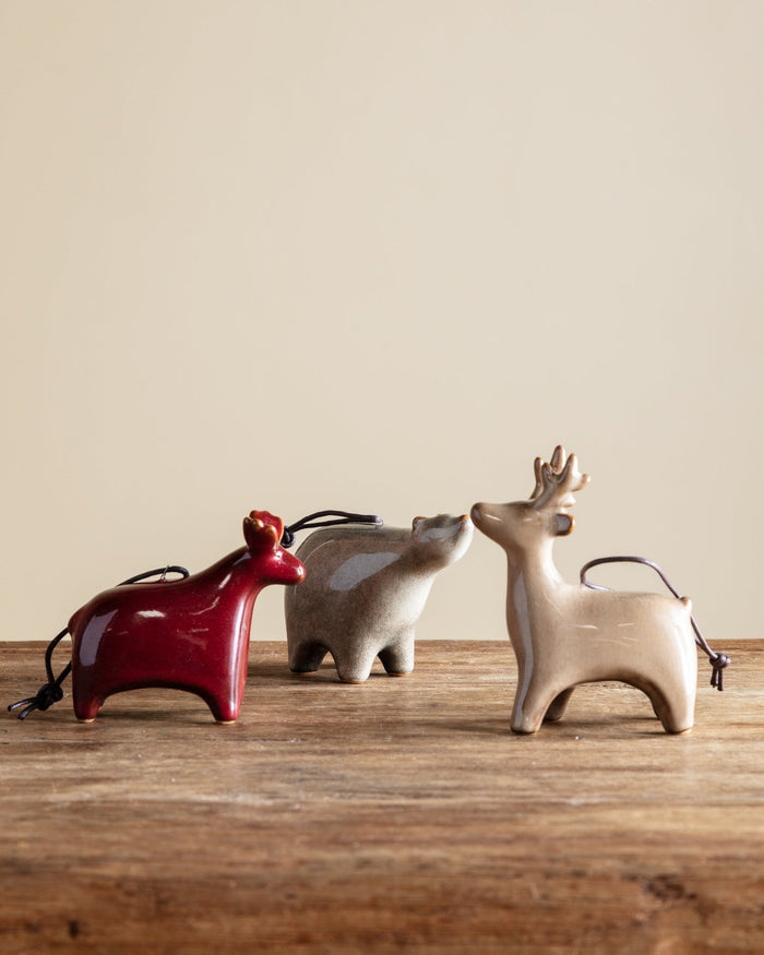 Stoneware Animal Ornaments (Set of 3) - Lone Fox