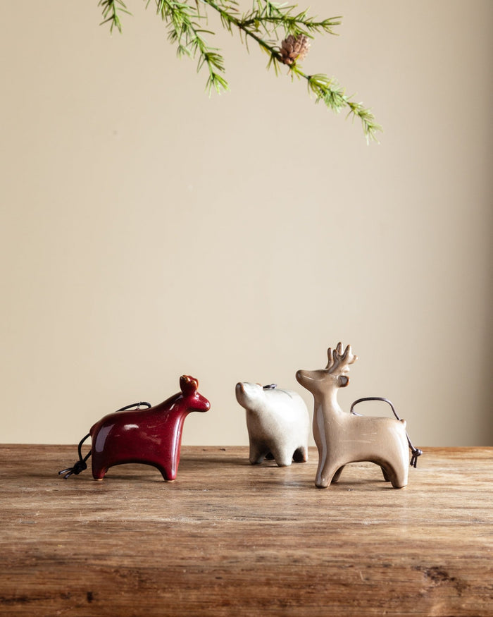 Stoneware Animal Ornaments (Set of 3) - Lone Fox
