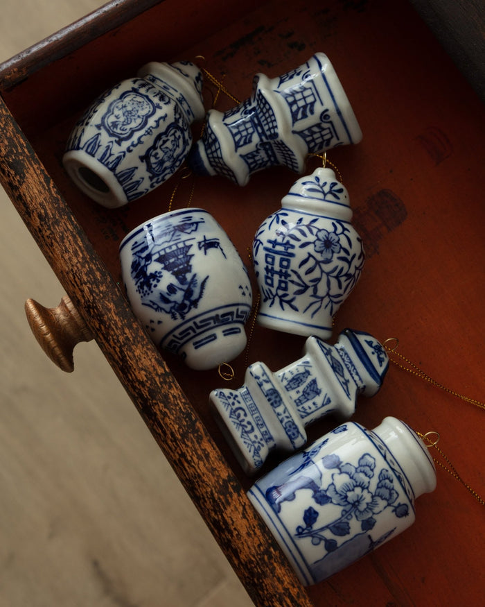 Stoneware Ginger Jar Ornaments (Set of 6) - Lone Fox