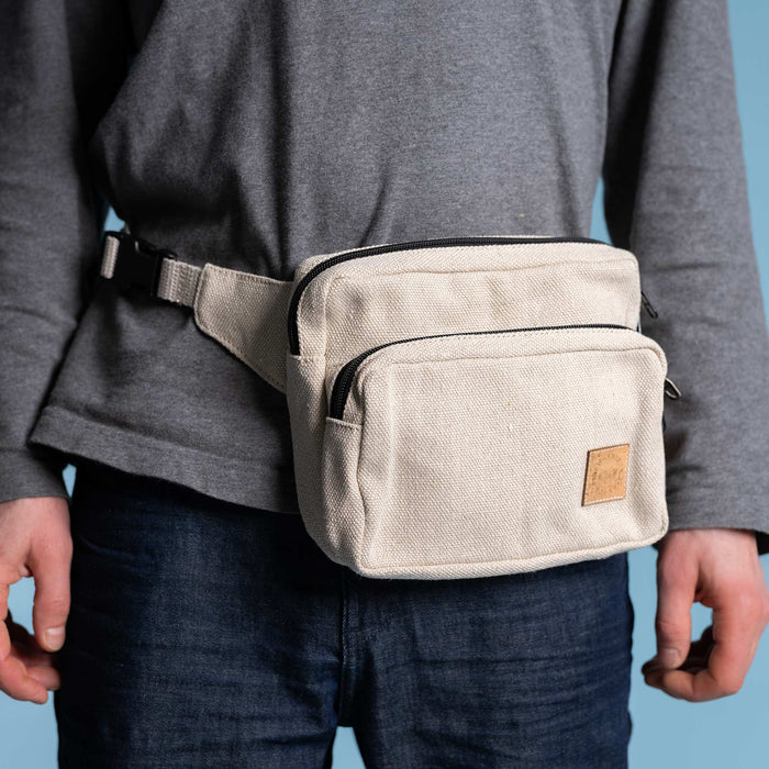 organic linen waist pouch