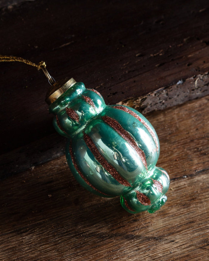 Striped Mercury Glass Finial Ornament - Lone Fox