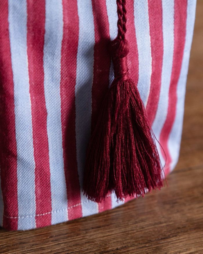 Stripes Blockprint Tissue Box Cover - Lone Fox