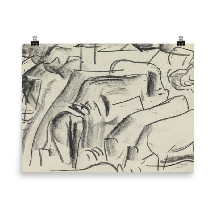 "Studieblad met paarden" Art Print - Lone Fox