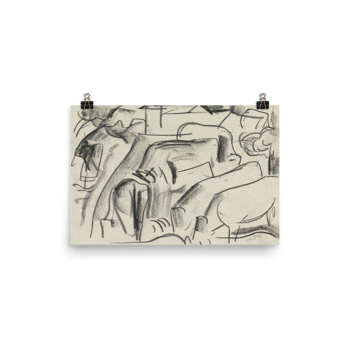 "Studieblad met paarden" Art Print - Lone Fox