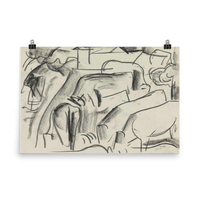"Studieblad met paarden" Art Print - Lone Fox