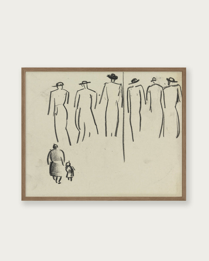 "Studies of various figures" Art Print - Lone Fox