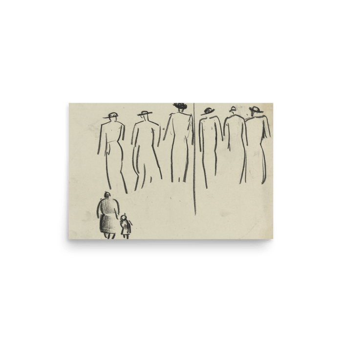 "Studies of various figures" Art Print - Lone Fox