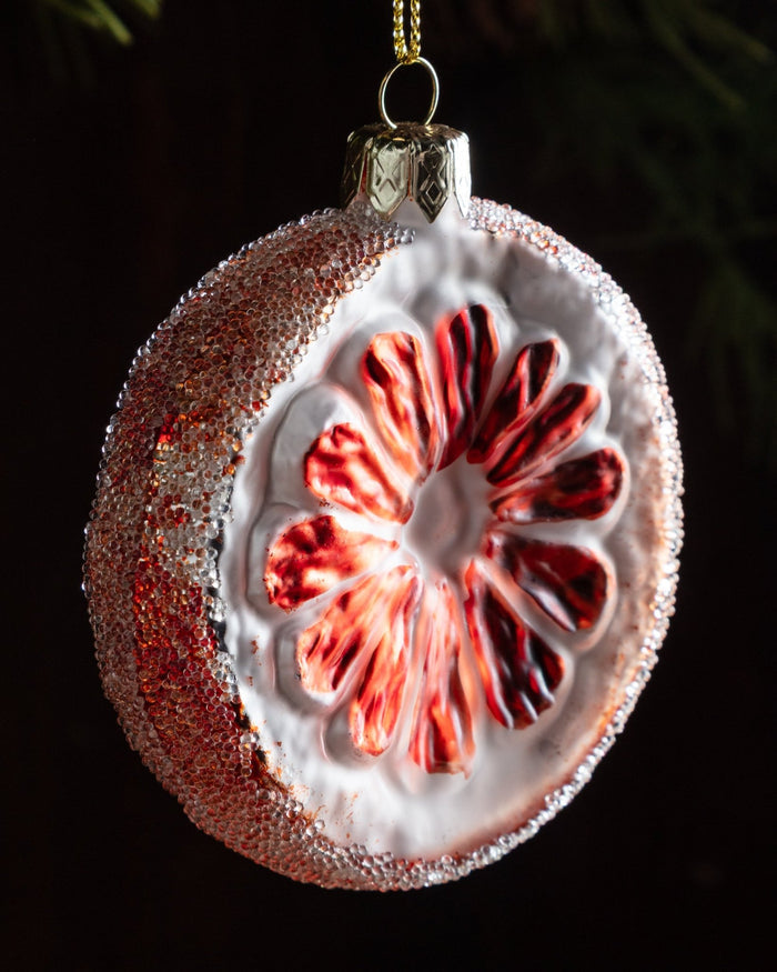Sugared Glass Orange Slice Ornament - Lone Fox