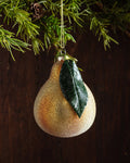 Sugared Glass Pear Ornament - Lone Fox