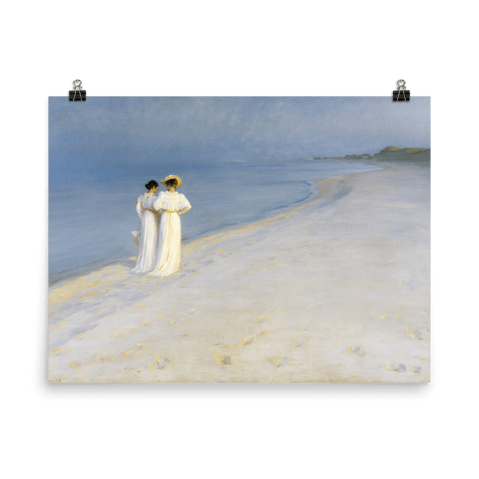 "Summer evening on the beach" Art Print - Lone Fox