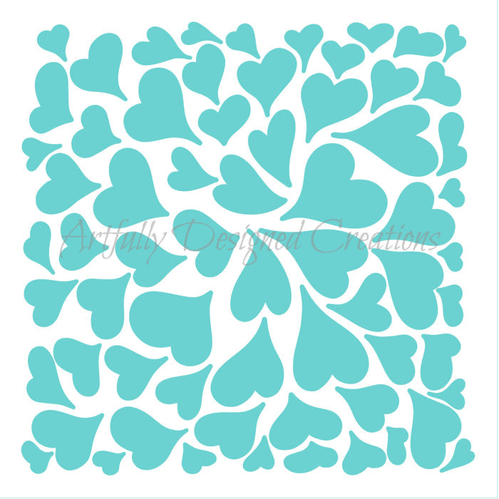Swirly Heart Stencil Background