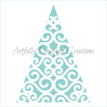 Swirly Lace Christmas Tree Stencil
