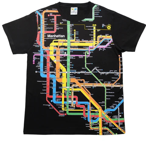 T-Shirt - Manhattan Subway Line New Map