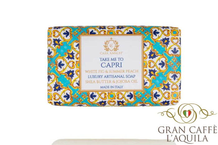 TAKE ME TO CAPRI- WHITE FIG & SUMMER PEACH-  CASA AMALFI LUXURY SOAP 5.29oz