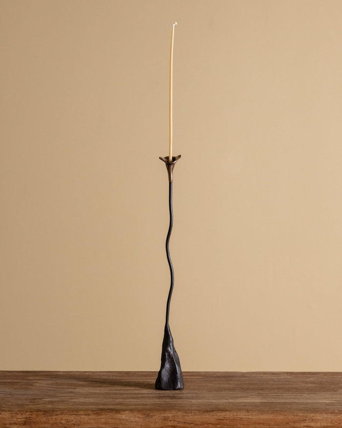 Tall Callas Iron & Brass Candle Holder - Lone Fox