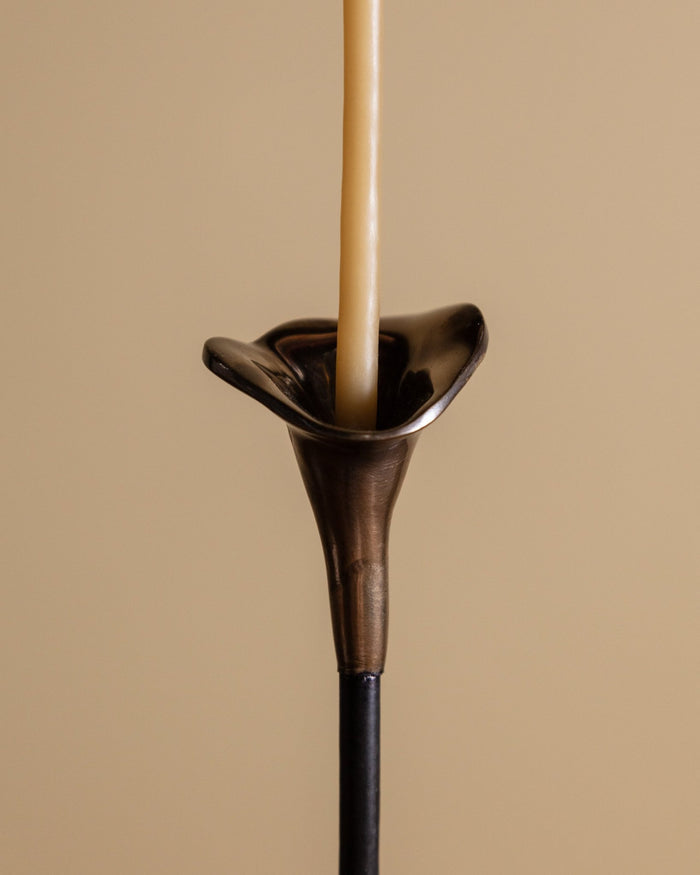 Tall Callas Iron & Brass Candle Holder - Lone Fox