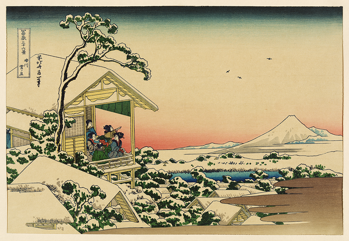 Teahouse at Koishikawa the morning after a snowfall