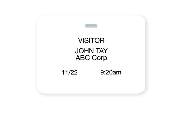 TEMPbadge 03981 Printable Visitor Badge, Non-Expiring, Clip-On