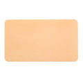 Rectangular, tan-colored adhesive bandage with rounded corners, isolated on a white background, similar in appearance to Thermal-printable Non-expiring Printable Adhesive Badges, Box of 1000 (P/N 0408X) used in visitor management.
