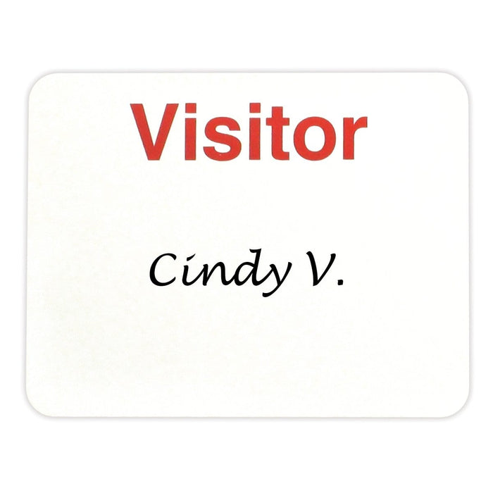 VISITOR Manual Non-expiring 3" X 4" Adhesive Badge, Box of 1000 (P/N 05826) 05826