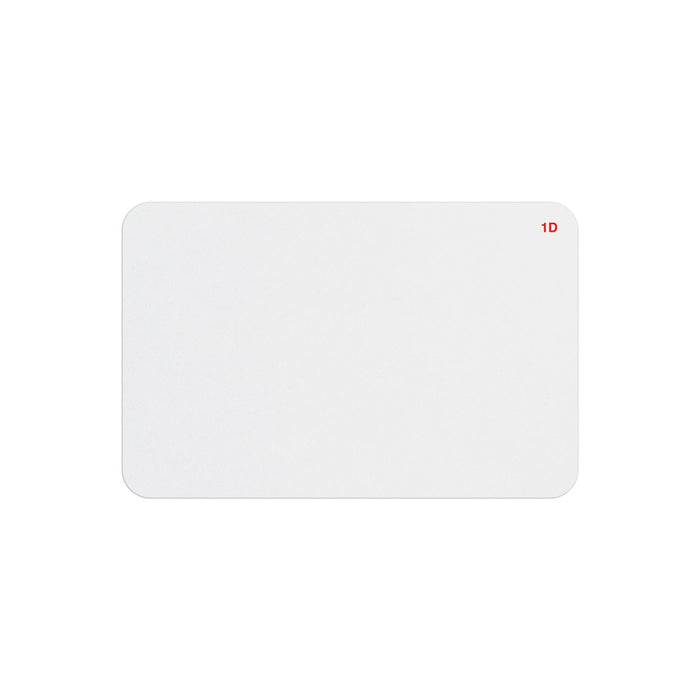 Valid one-piece self-expiring badge, blank white with red 1D indicator in the corner, part T2011