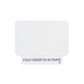 Valid one-piece self-expiring badge with fold-under activation tab reading FOLD UNDER TO ACTIVATE, same design as large-cut part T2031-BQL