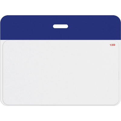 TEMPbadge T5904AL large clip-on self-expiring badge back with a printed reflex blue header bar