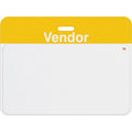 TEMPbadge T5937AL large clip-on self-expiring badge back with a printed yellow VENDOR header bar